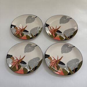 Vintage Sango Larry Laslo Birds of Paradise 7001 Japan‎ 4 Salad Plates MCM